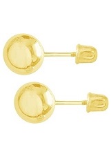 classic style gold ball stud earrings for kids